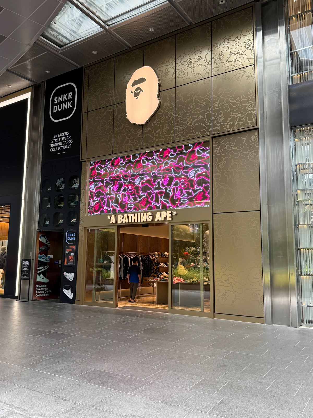 A Bathing Ape &mdash; front-lit ape head & lettering