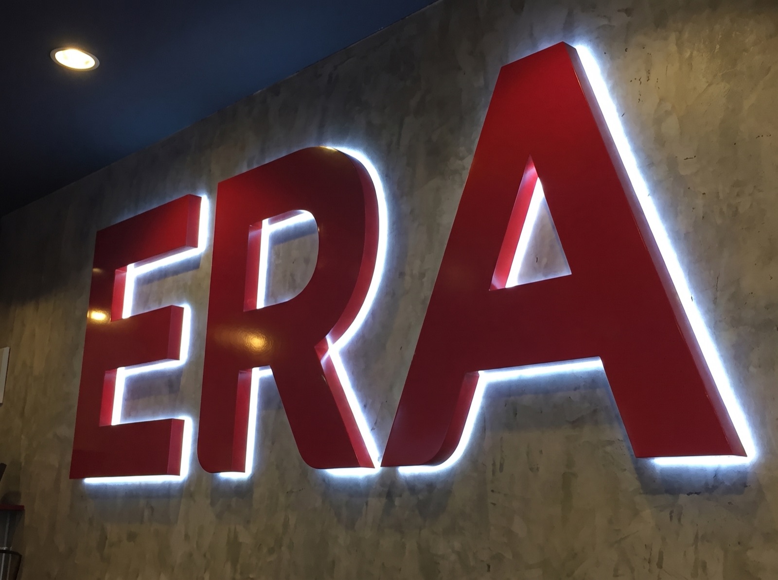 ERA &mdash; halo-lit lettering