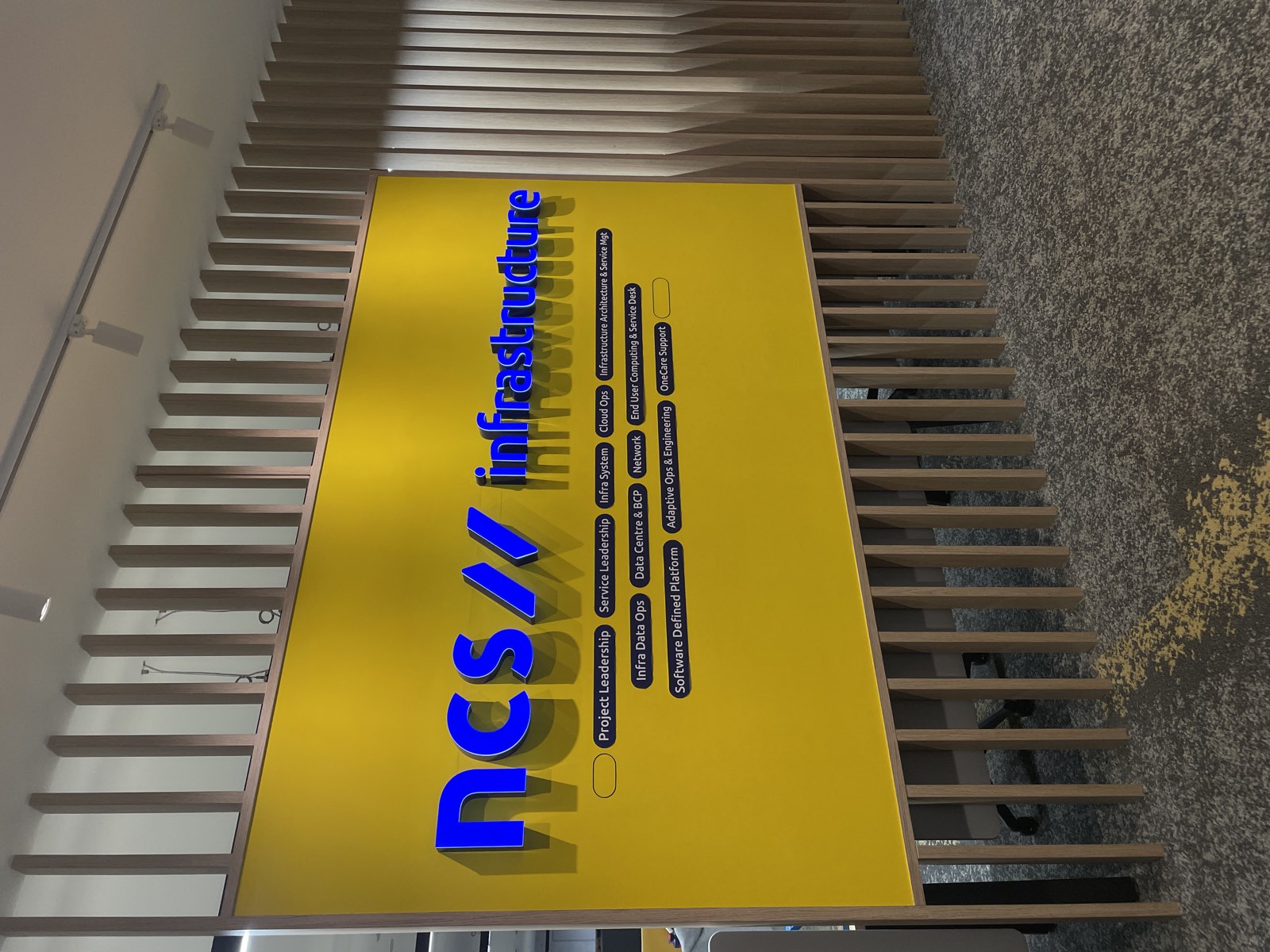 Dimensional front-lit lettering installed